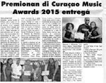 Premio di Curaçao Music Awards 2015 entregá
